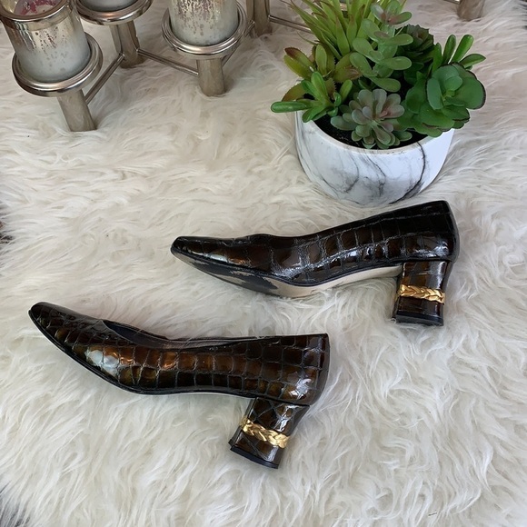 Ingledew’s Grazia Spanish collection brown block pump size 7 - Picture 3 of 11